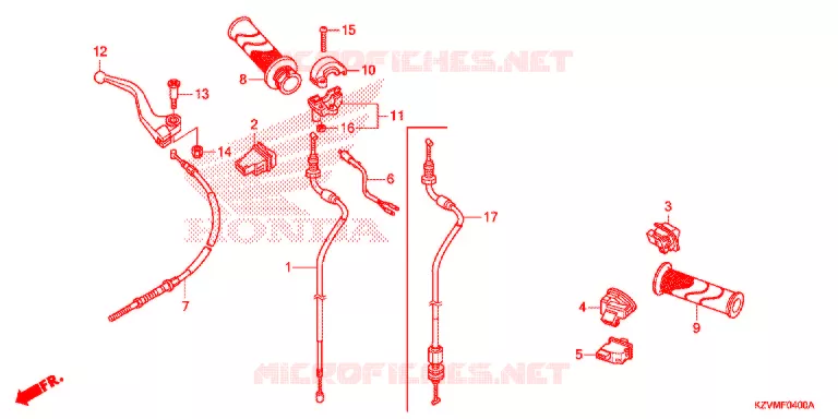 LEVIER DE GUIDON - CABLE - COMMODO Honda MOTO 110 EX5 2018  NBC110MDFH