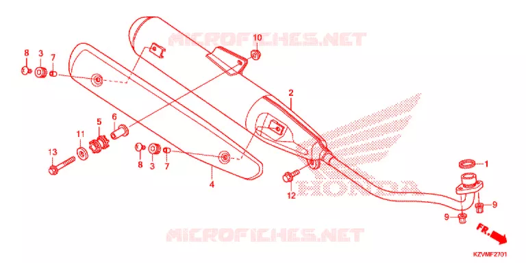 SILENCIEUX D'ECHAPPEMENT (NBC110KDF/MDF/MCD) Honda MOTO 110 EX5 2017  NBC110MDFH