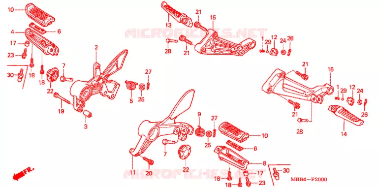 REPOSE PIED Honda MOTO 1000 VTR 2002  VTR1000F2