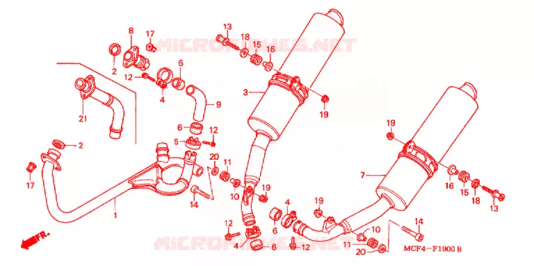 SILENCIEUX D'ECHAPPEMENT Honda MOTO 1000 SP 2004  VTR1000SP4_CM