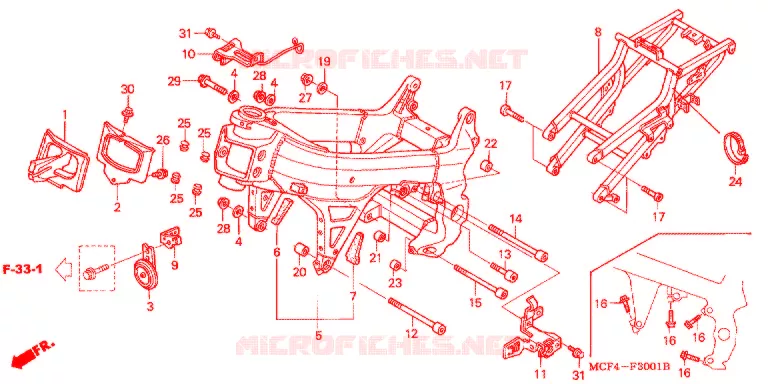 CADRE ('02-'05) Honda MOTO 1000 SP 2005  VTR1000SP5