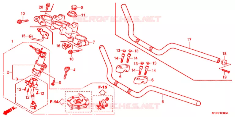 GUIDON - TE DE FOURCHE Honda MOTO 250 VTR 2013  VTR250D