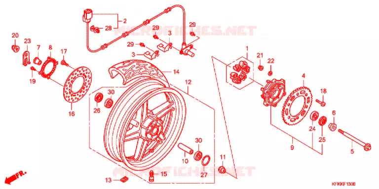 ROUE ARRIERE Honda MOTO 250 VTR 2016  VTR250F