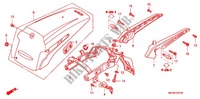 GARDE BOUE ARRIERE   SUPPORT (VTX1800F) pour Honda VTX 1800 F Black crankcase, Chomed forks covers 2005
