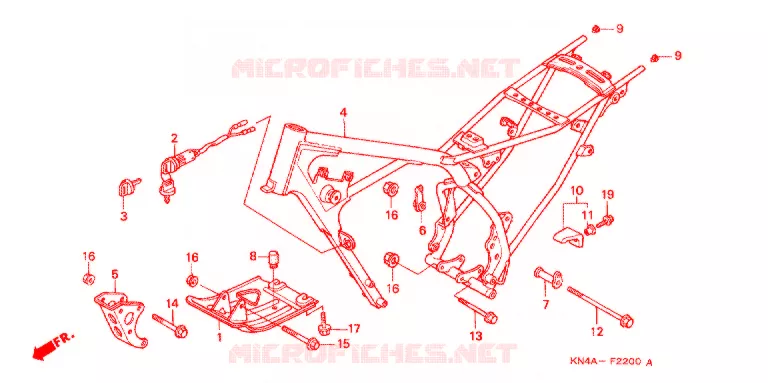 CADRE Honda MOTO 100 XR 2003  XR100R3
