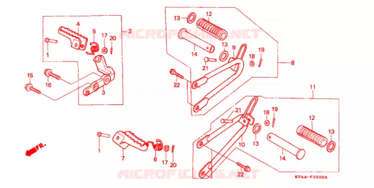 REPOSE PIED Honda MOTO 250 XR 1991  XR250LM