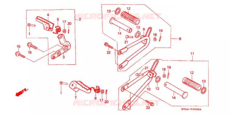 REPOSE PIED Honda MOTO 250 XR 1993  XR250LP