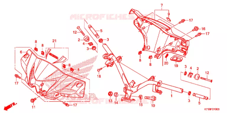 GUIDON - CARENAGE Honda MOTO 110 WAVE 2018  AFS110MDJ