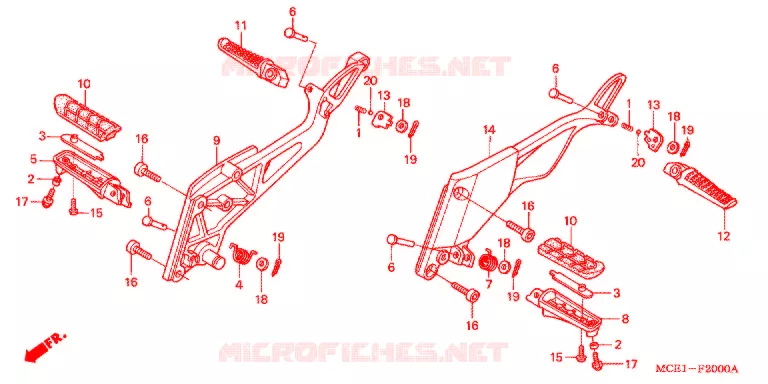 REPOSE PIED Honda MOTO 400 CB 2001  CB400SF2