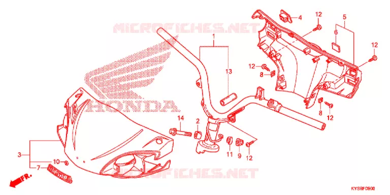 GUIDON - CARENAGE Honda SCOOTER 125 CHS 2016  CHS1252WHC