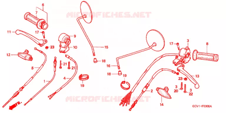 POIGNEE - COMMODO - CABLE Honda MOTO 50 BENLY 1998  CL50V