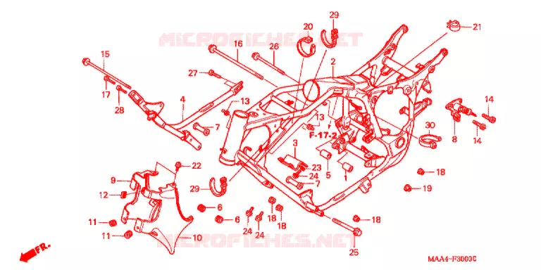 CADRE Honda MOTO 1100 SHADOW 2004  VT1100C4