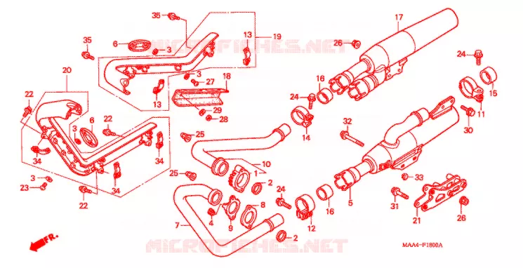 SILENCIEUX D'ECHAPPEMENT Honda MOTO 1100 SHADOW 2002  VT1100C2