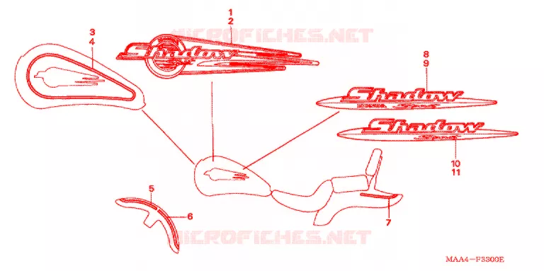 EMBLEME Honda MOTO 1100 SHADOW 2000  VT1100CY