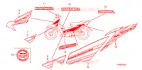 AUTOCOLLANTS (3) pour Honda WAVE 125 NEXT GENERATION 2008