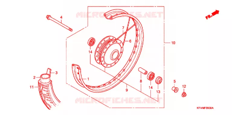 ROUE AVANT Honda MOTO 100 C100 2011  C100MB_MA