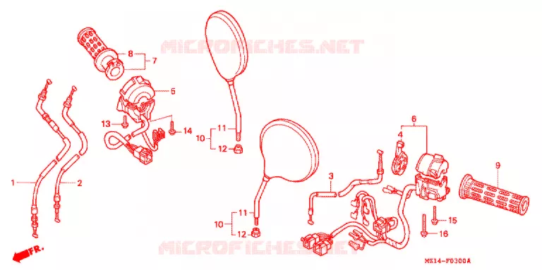 COMMODOS - POIGNEES Honda MOTO 1000 CB 1994  CB1000FR