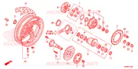 ROUE ARRIERE pour Honda CB 1000 R ABS RED 2014