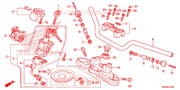 GUIDON - TE DE FOURCHE Honda MOTO 1000 CB 2015  CB1000RF