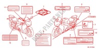 ETIQUETTE DE PRECAUTIONS (1) pour Honda CBR 1000 RR FIREBLADE REPSOL 2011