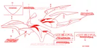 AUTOCOLLANTS (1) pour Honda CBR 1000 RR FIREBLADE PRETO 2011