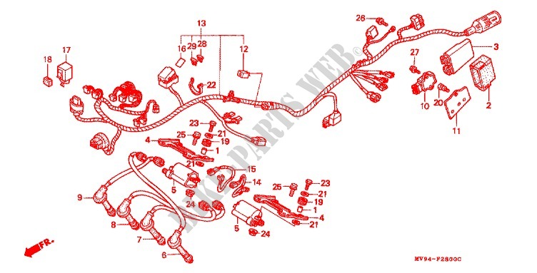 FAISCEAU DES FILS ('91 '94) pour Honda CBR 600 F2 SUPER SPORT 1991