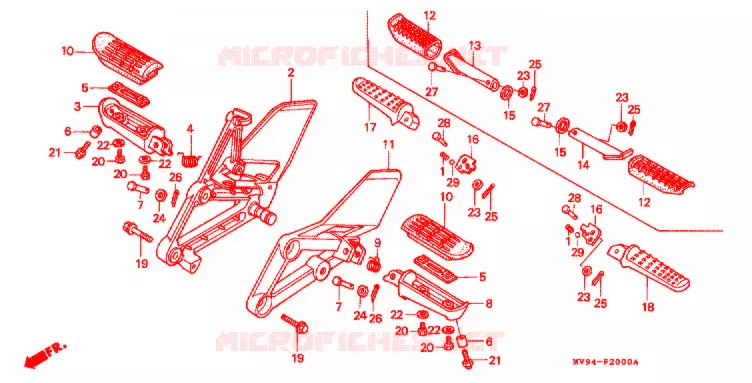 REPOSE PIED Honda MOTO 600 CBR 1992  CBR600F2N