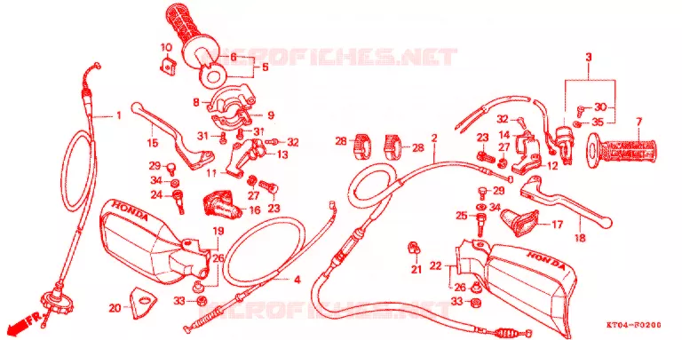 COMMODOS - POIGNEES Honda MOTO 200 XR 1999  XR200RX