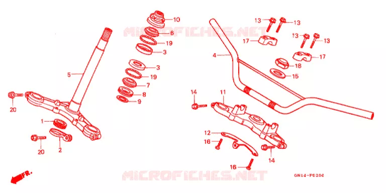 GUIDON Honda MOTO 80 XR 1988  XR80RJ