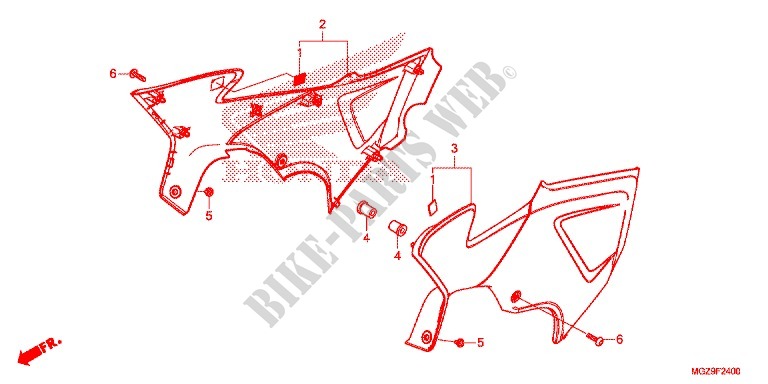 COUVERCLES LATERAUX pour Honda CB 500 X 2013