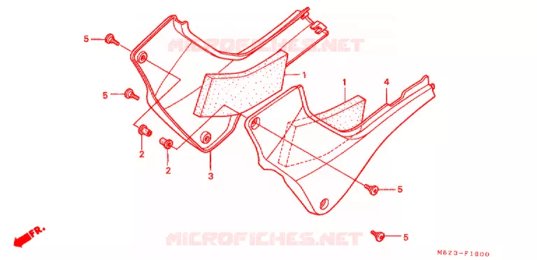COUVERCLES LATERAUX Honda MOTO 600 HORNET 1998  CB600FW