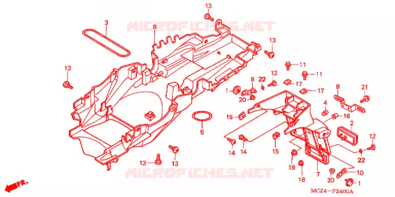 GARDE-BOUE ARRIERE Honda MOTO 900 HORNET 2002  CB900F2