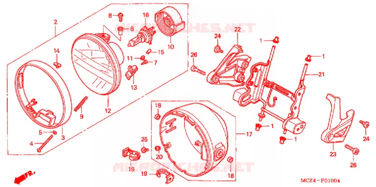PHARE Honda MOTO 900 HORNET 2002  CB900F2