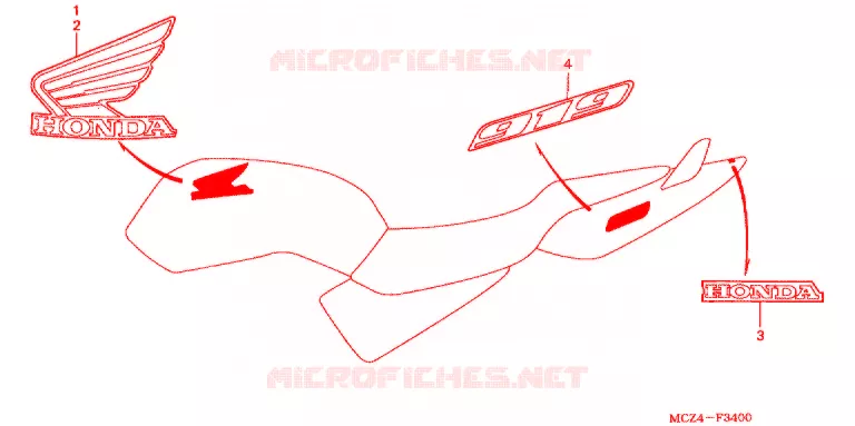 AUTOCOLLANTS Honda MOTO 900 HORNET 2005  CB900F5_A