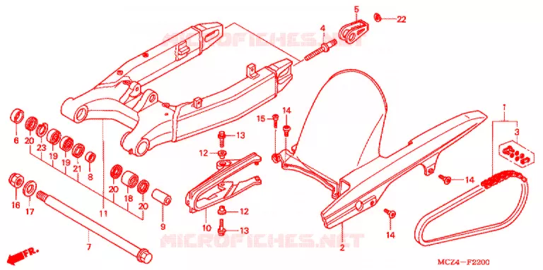 BRAS OSCILLANT Honda MOTO 900 HORNET 2006  CB900F6_A