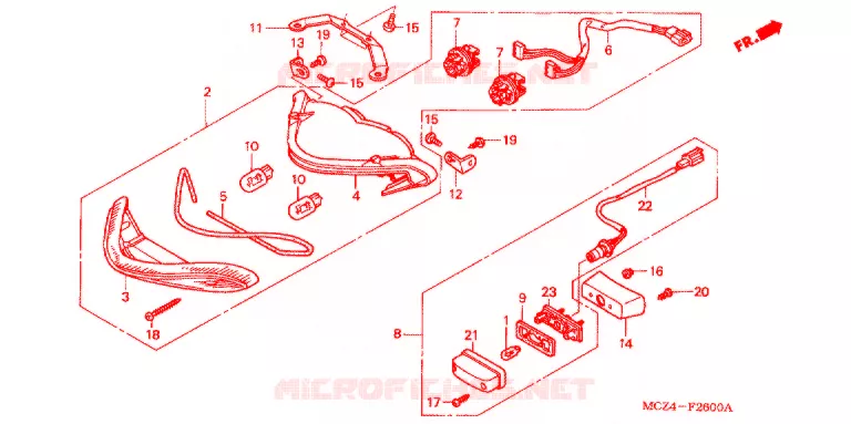 FEU ARRIERE Honda MOTO 900 HORNET 2006  CB900F6_A