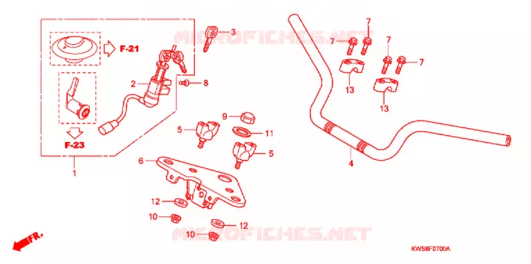 GUIDON - TE DE FOURCHE Honda MOTO 110 CB 2014  CBF110ME