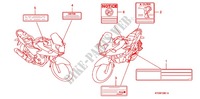 ETIQUETTE DE PRECAUTIONS (2) pour Honda CBF 125 M STUNNER Front brake disk 2010