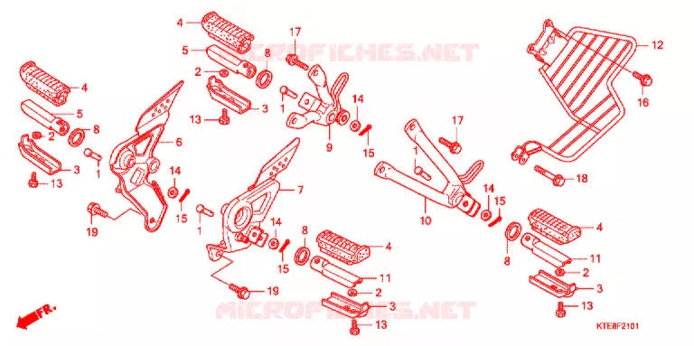REPOSE PIED (2) Honda MOTO 125 CBF 2009  CBF125M9_M2ID