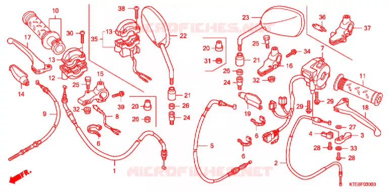LEVIER DE GUIDON - CABLE - COMMODO (1) Honda MOTO 125 CBF 2011  CBF125MCA