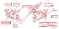 ETIQUETTE DE PRECAUTIONS pour Honda CBR 1000 RR HURRICANE ABS RED 2011