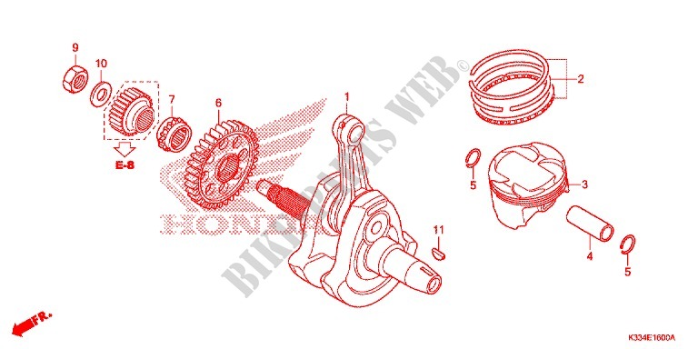 VILEBREQUIN   PISTON pour Honda CBR 300 ABS RED 2015
