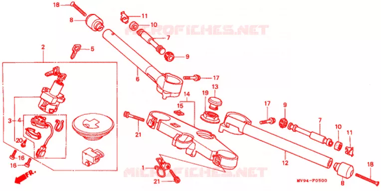 GUIDON Honda MOTO 600 CBR 1992  CBR600F2N