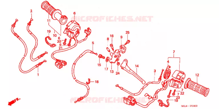 COMMODOS - POIGNEES Honda MOTO 600 CBR 1997  CBR600F3V