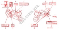 ETIQUETTE DE PRECAUTIONS ('99/'00/'04/'05/'06) pour Honda CBR 600 F4 2004