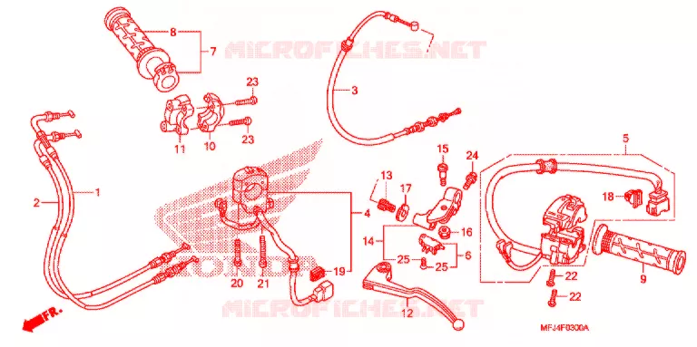 LEVIER DE GUIDON - CABLE - COMMODO Honda MOTO 600 CBR 2011  CBR600RAB