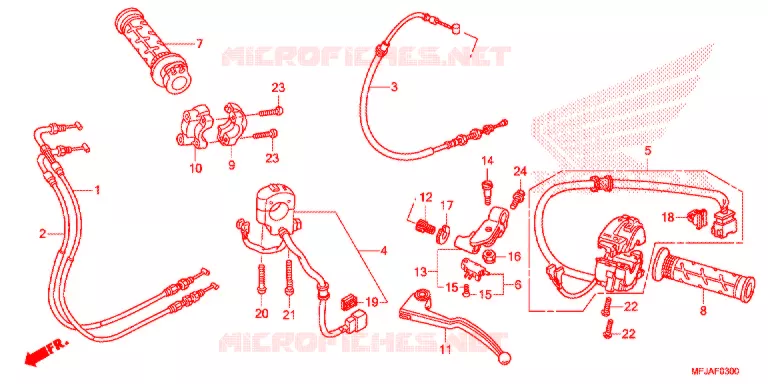 LEVIER DE GUIDON - CABLE - COMMODO Honda MOTO 600 CBR 2012  CBR600RRC