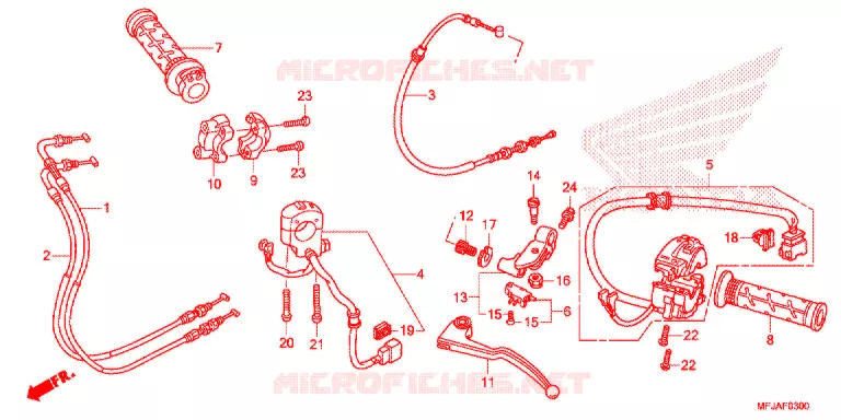 LEVIER DE GUIDON - CABLE - COMMODO Honda MOTO 600 CBR 2012  CBR600RRC