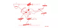 AUTOCOLLANTS (2) pour Honda CBR 600 RR 2008