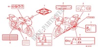 ETIQUETTE DE PRECAUTIONS (2) pour Honda CBR 1000 RR ABS 2010